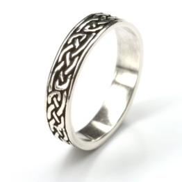 keltischer Partnerring 925 Silber Bandring Herrenring Damenring Silberring Ringschiene 5mm Gr 58 - 1
