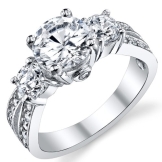 Ultimate Metals Co. Past, Present, Future Ring Sterling-Silber 925 1,5 ct Zirkonia in Rundschliff - 1